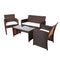 Gardeon Garden Furniture Outdoor Lounge Setting Wicker Sofa Set Storage Cover Brown