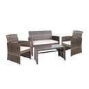 Gardeon Garden Furniture Outdoor Lounge Setting Wicker Sofa Set Storage Cover Mixed Grey