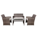 Gardeon Garden Furniture Outdoor Lounge Setting Wicker Sofa Set Storage Cover Mixed Grey