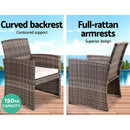 Gardeon Garden Furniture Outdoor Lounge Setting Wicker Sofa Set Storage Cover Mixed Grey