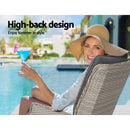 Gardeon Set of 2 Recliner Chairs Sun lounge Outdoor Patio Furniture Wicker Sofa Lounger