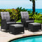 Gardeon Recliner Chairs Sun lounge Setting Outdoor Furniture Patio Garden Wicker