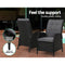 Gardeon Recliner Chairs Sun lounge Setting Outdoor Furniture Patio Garden Wicker