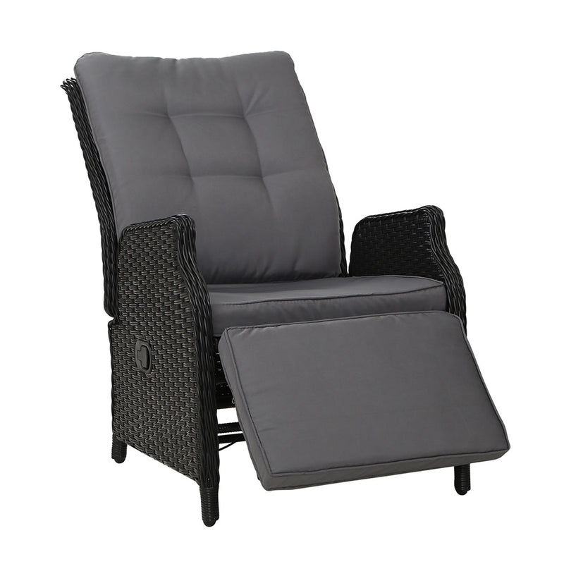 Gardeon Recliner Chair Sun lounge Setting Outdoor Furniture Patio Wicker Sofa