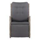 Gardeon Set of 2 Recliner Chairs Sun lounge Outdoor Furniture Setting Patio Wicker Sofa Grey