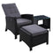 Gardeon Outdoor Setting Recliner Chair Table Set Wicker lounge Patio Furniture Black - Coll Online