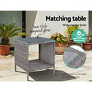 Gardeon Outdoor Patio Furniture Recliner Chairs Table Setting Wicker Lounge 5pc Grey - Coll Online