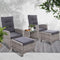 Gardeon Outdoor Patio Furniture Recliner Chairs Table Setting Wicker Lounge 5pc Grey - Coll Online