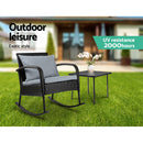 Gardeon Wicker Rocking Chairs Table Set Outdoor Setting Recliner Patio Furniture - Coll Online