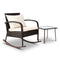 Gardeon Rocking Chairs Table Set Outdoor Setting Wicker Recliner Patio Furniture Brown - Coll Online