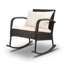 Gardeon Rocking Chairs Table Set Outdoor Setting Wicker Recliner Patio Furniture Brown - Coll Online