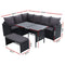 Gardeon Outdoor Furniture Dining Setting Sofa Set Lounge Wicker 8 Seater Black - Coll Online