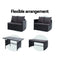 Gardeon Outdoor Furniture Dining Setting Sofa Set Lounge Wicker 8 Seater Black - Coll Online