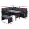 Gardeon Outdoor Furniture Sofa Set Dining Setting Wicker 8 Seater Black - Coll Online