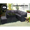 Gardeon Outdoor Furniture Sofa Set Dining Setting Wicker 8 Seater Black - Coll Online