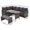 Gardeon Outdoor Furniture Sofa Set Dining Setting Wicker 8 Seater Storage Cover Mixed Grey - Coll Online