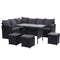 Gardeon Outdoor Furniture Sofa Set Dining Setting Wicker 9 Seater Black - Coll Online