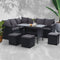 Gardeon Outdoor Furniture Sofa Set Dining Setting Wicker 9 Seater Black - Coll Online