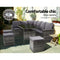 Gardeon Outdoor Furniture Sofa Set Dining Setting Wicker 9 Seater Storage Cover Mixed Grey - Coll Online