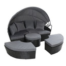 Outdoor Lounge Setting Patio Furniture Sofa Wicker Rattan Garden Chairs Black - Coll Online