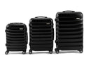 Orbis 3 Piece Capri Spinner Luggage Suitcase Set (Black)