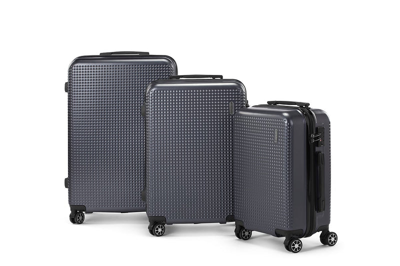 Orbis 3 Piece Malolo Spinner Luggage Suitcase Set (Charcoal)