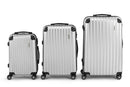 Orbis 3 Piece Tahiti Spinner Luggage Suitcase Set (Silver)