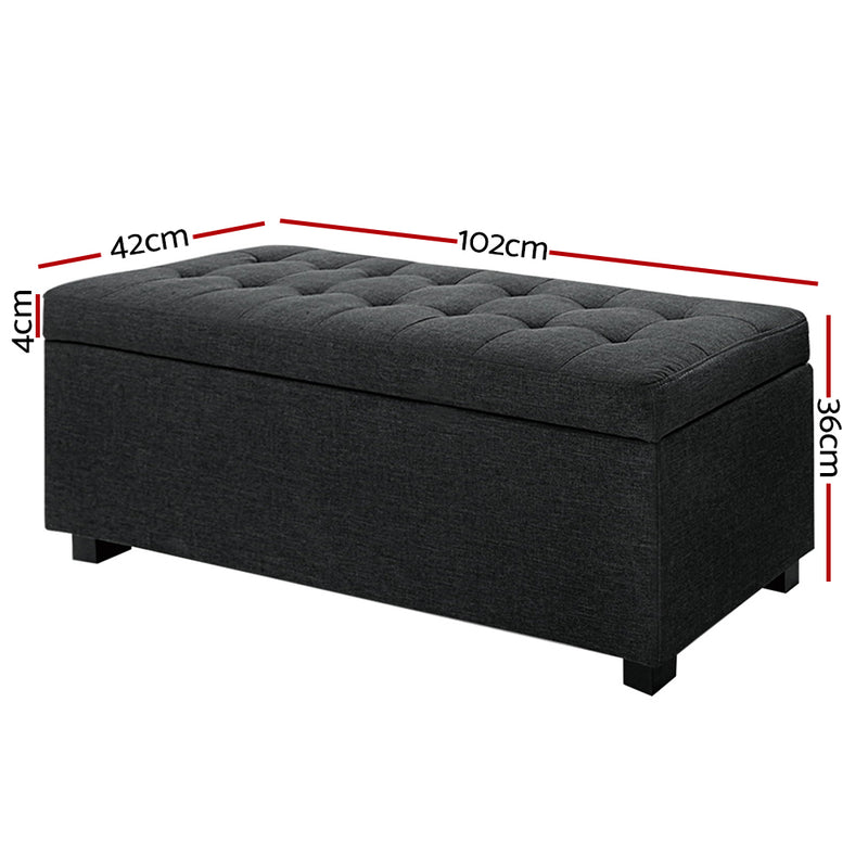 Premium Storage Ottoman - Charcoal