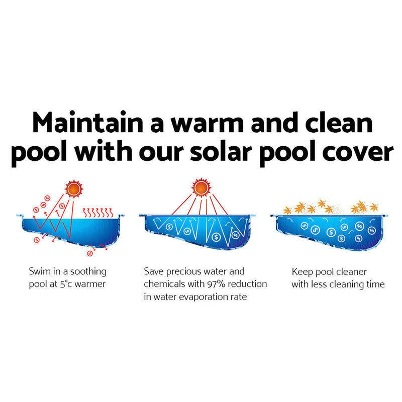 Aquabuddy 8.5M X 4.2M Solar Swimming Pool Cover 500 Micron Outdoor Blanket - Coll Online