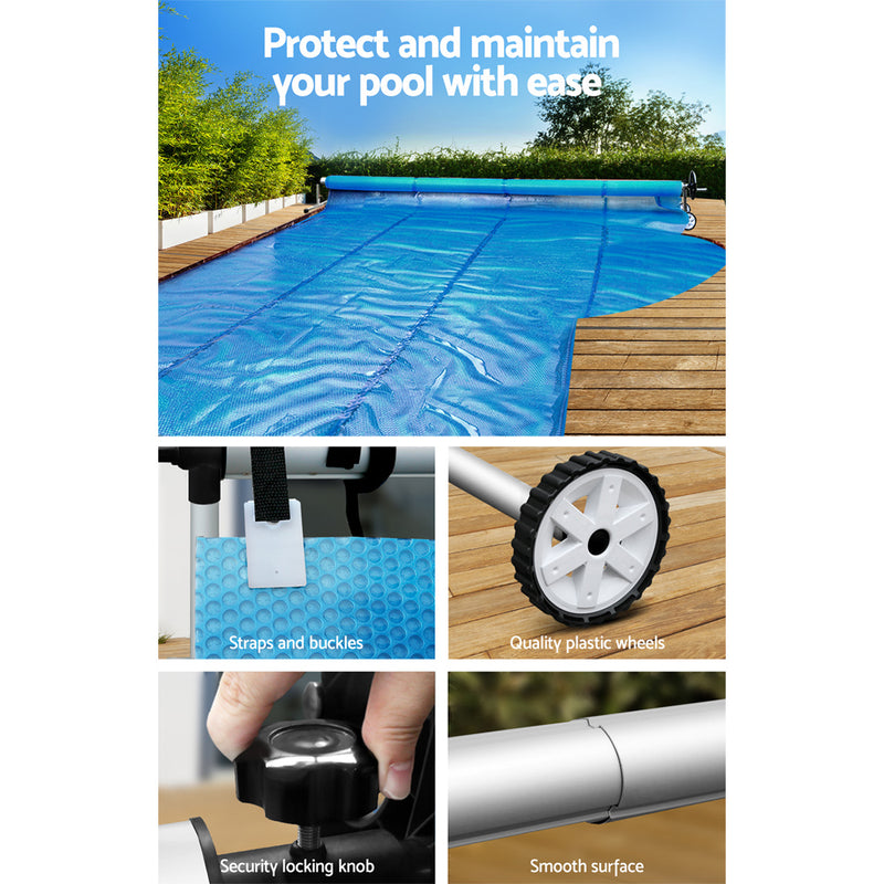 Aquabuddy Swimming Pool Cover Roller Reel Adjustable Solar Thermal Blanket - Coll Online