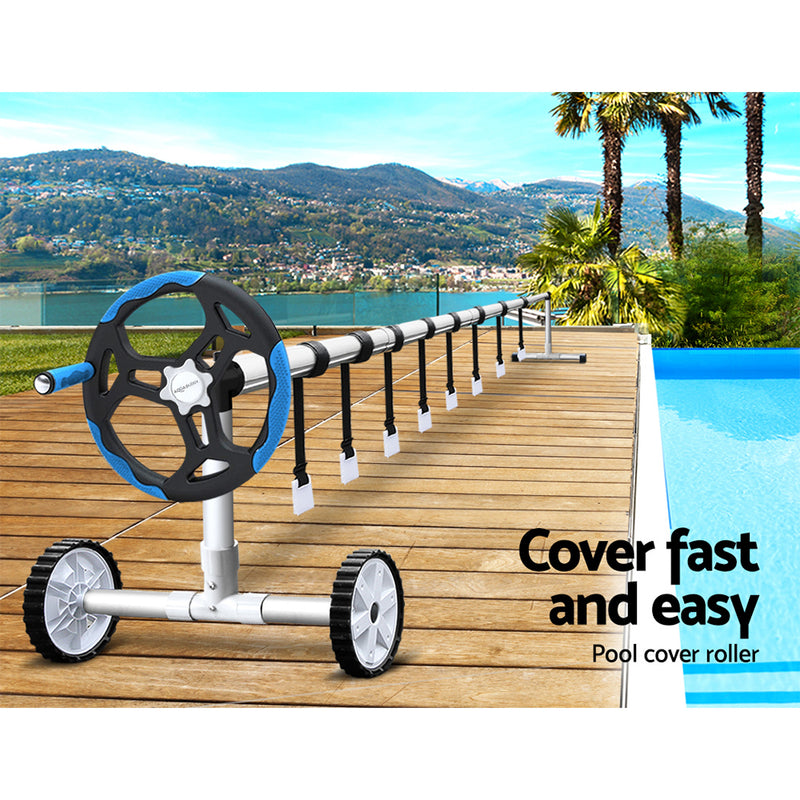 Aquabuddy Swimming Pool Cover Roller Reel Adjustable Solar Thermal Blanket Blue - Coll Online