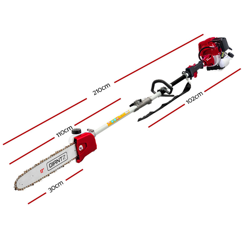 Giantz 65CC Petrol Pole Chainsaw Hedge Trimmer Long Reach Pruner Chain Saw - Coll Online