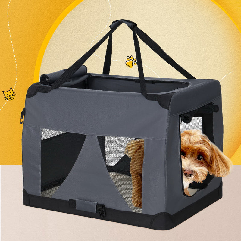 i.Pet Pet Carrier Soft Crate Dog Cat Travel Portable Cage Kennel Foldable Car XL