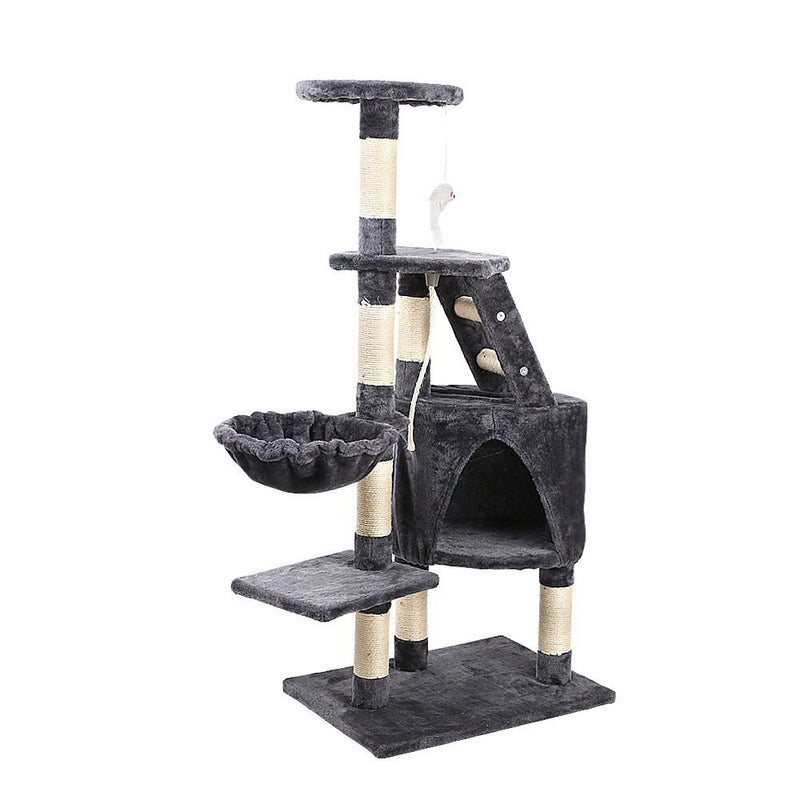 i.Pet Cat Tree 120cm Trees Scratching Post Scratcher Tower Condo House Furniture Wood Multi Level - Coll Online