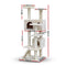 i.Pet Cat Tree 134cm Trees Scratching Post Scratcher Tower Condo House Furniture Wood Beige - Coll Online
