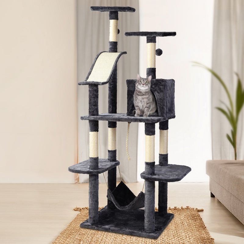 i.Pet Cat Tree 171cm Trees Scratching Post Scratcher Tower Condo House Furniture Wood - Coll Online