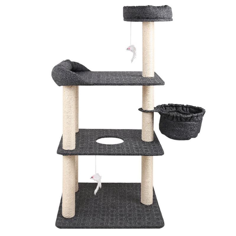 i.Pet Cat Tree 132cm Trees Scratching Post Scratcher Tower Condo House Furniture Wood