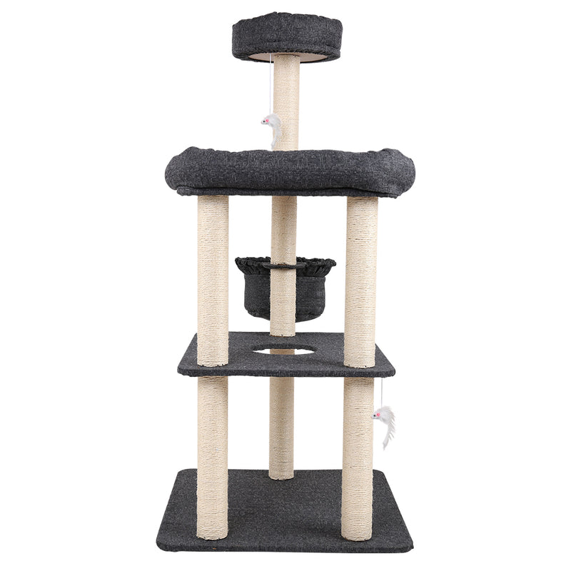 i.Pet Cat Tree 132cm Trees Scratching Post Scratcher Tower Condo House Furniture Wood