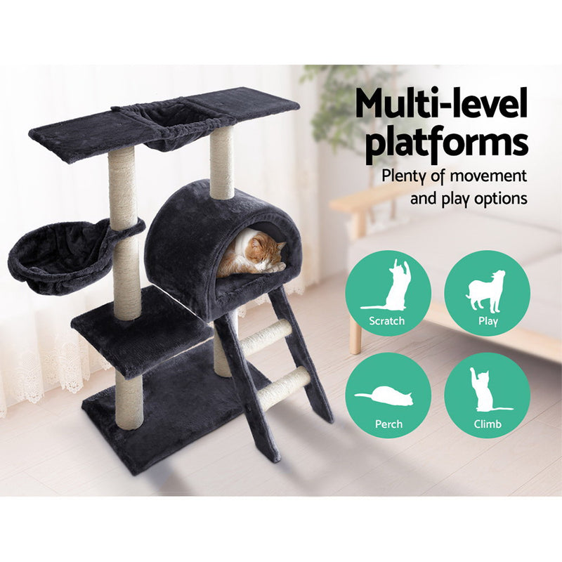 i.Pet Cat Tree 100cm Trees Scratching Post Scratcher Tower Condo House Furniture Wood Feline - Coll Online