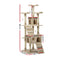 i.Pet Cat Tree 180cm Trees Scratching Post Scratcher Tower Condo House Furniture Wood Beige - Coll Online