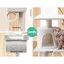 i.Pet Cat Tree 141cm Trees Scratching Post Scratcher Tower Condo House Furniture Wood Beige - Coll Online