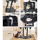 i.Pet Cat Tree 120cm Trees Scratching Post Scratcher Tower Condo House Furniture Wood 120cm - Coll Online