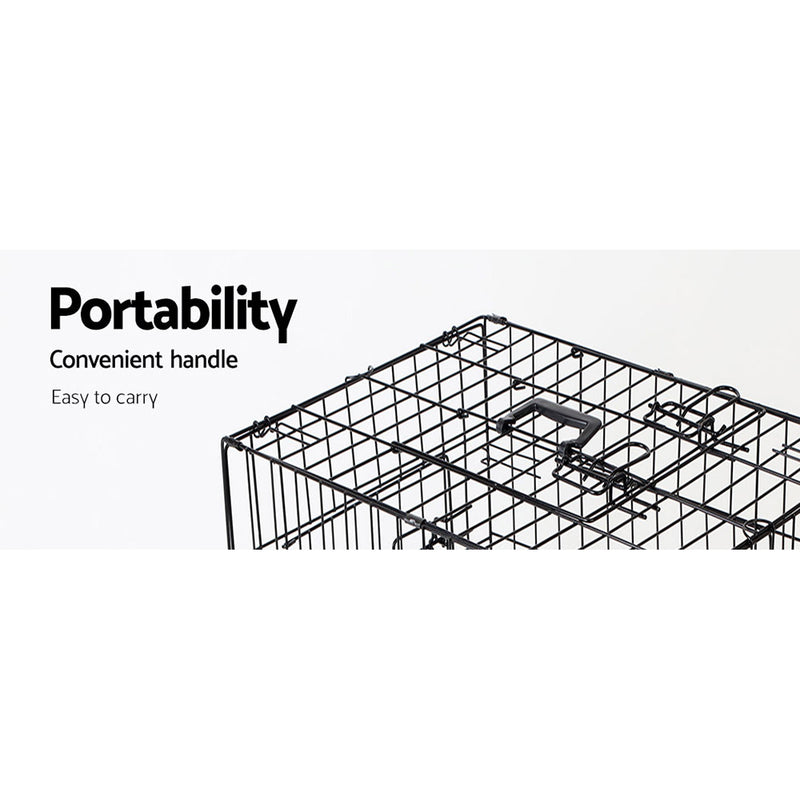 i.Pet 42inch Collapsible Pet Cage with Cover - Black & Blue - Coll Online