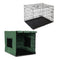 i.Pet 42inch Collapsible Pet Cage with Cover - Black & Green - Coll Online
