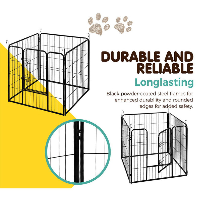 i.Pet 8 Panel Pet Dog Playpen Puppy Exercise Cage Enclosure Fence Play Pen 80x80cm - Coll Online