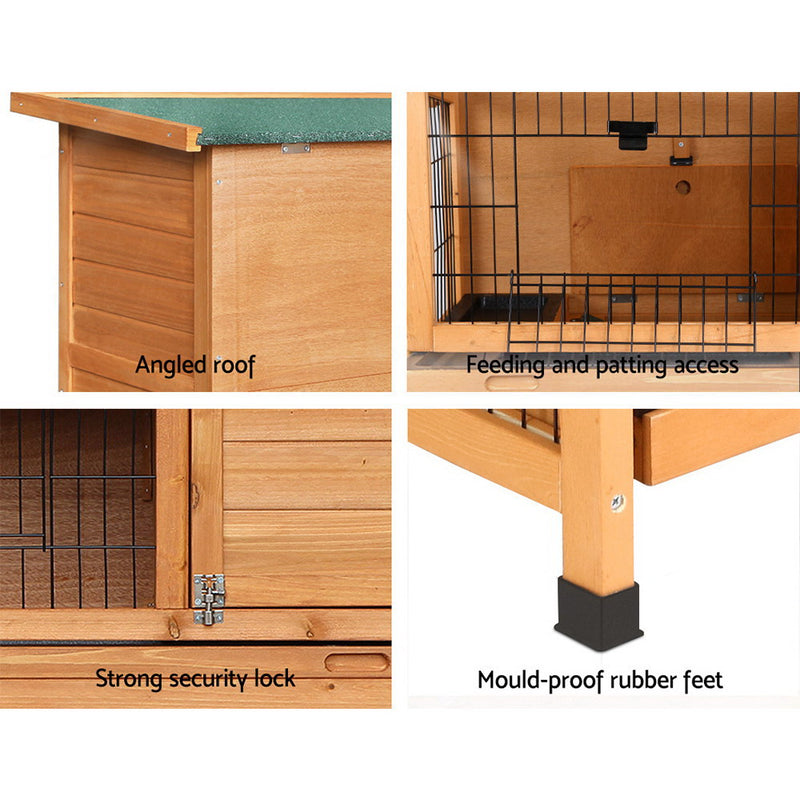 i.Pet Rabbit Hutch Hutches Large Metal Run Wooden Cage Waterproof Outdoor Pet House Chicken Coop 91.5cm x 46cm x 116.5cm - Coll Online