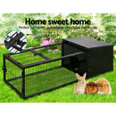 i.Pet Medium Metal Rabbit Hutch - Black - Coll Online