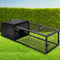 i.Pet Medium Metal Rabbit Hutch - Black - Coll Online