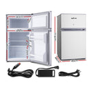 Glacio 65L Portable Fridge Bar Freezer Cooler Upright 12V/24V/240V Caravan Car Silver