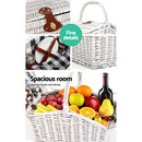 Alfresco 2 Person Picnic Basket Baskets White Deluxe Outdoor Corporate Blanket Park - Coll Online